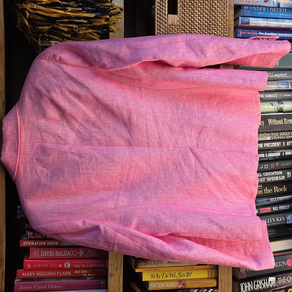 J. Crew Pink Linen Campbell Blazer Sz12 EUC - Picture 3 of 11